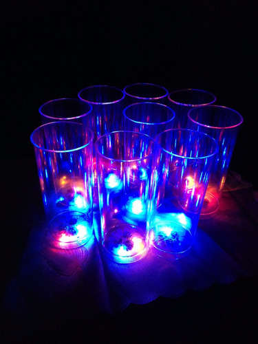 85 Vasos Trago Largo Luminosos 3 Led C/u
