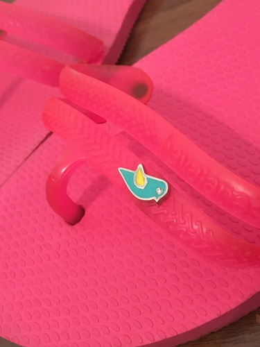 Ojotas Havaianas Color Fuccia Con Dijes 39-40