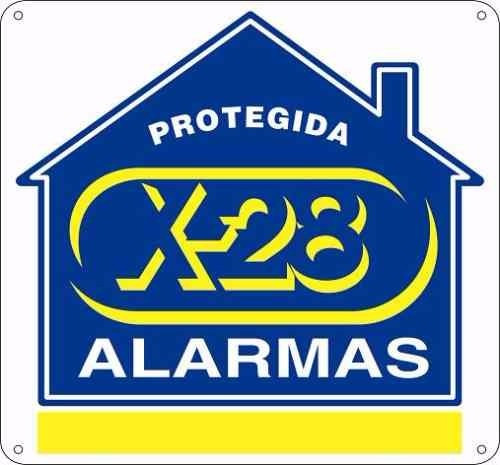 Cartel Seguridad Propiedad Protegida Alarma X-28 S/env Full