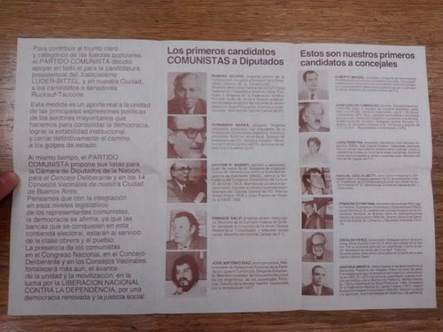 Folleto Partido Comunista Elección 1983 (Usado)