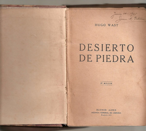 Desierto De Piedra - Wast - Agencia General De Libreria