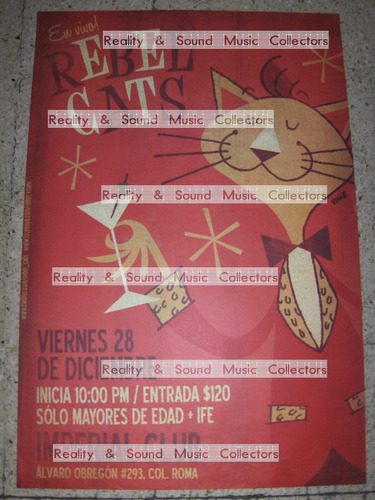 Rebel Cats Poster Imperial Original De Coleccion Gato Copa