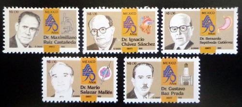 México, Serie Sc. 1819-23 Personalidades 1993 Mint L7542