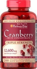Cranberry 12,600mg Con Vitamina C + E 200 Capsulas Usa
