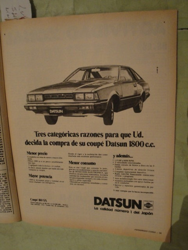 Publicidad Datsun Coupe 180 Sx Año 1981