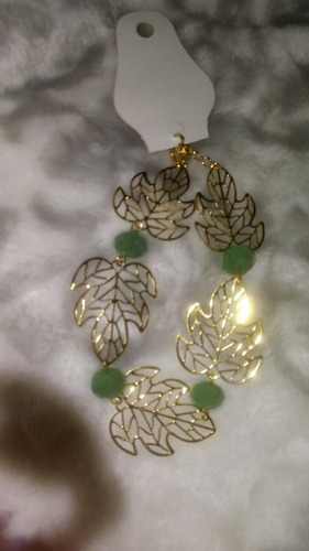 Pulseira Folheada A Ouro Com Quartzo Verde