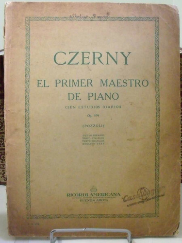 Partitura Czerny 1º Maestro De Piano 100 Estudios 