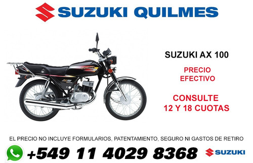 Moto Suzuki Ax 100 *2019* 12 Cuotas Consulte Contado Ahora