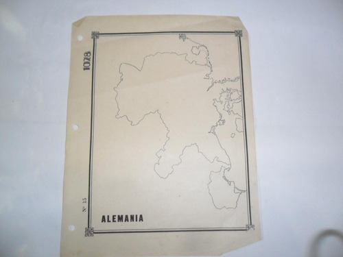 Alemania Antiguo Mapa Croquis Cartografico Escolar