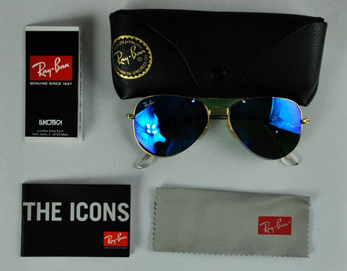 Lentes Ray-ban Aviator 3025 / 3026 Tornasol Azul Originales | MercadoLibre