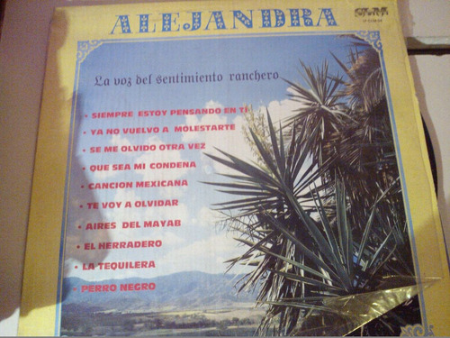 Disco De Acetato Alejandra La Voz Del Sentimiento Ranchero