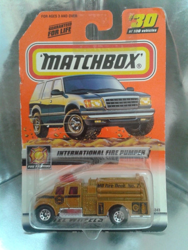 Matchbox - International Fire Pumper De 1998 En Blister