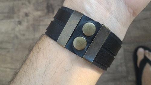 Bracelete Couro Legítimo - 3cm - Preto Ou Marrom