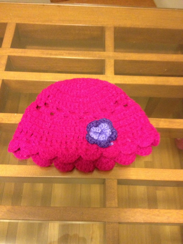 Gorro De Lana Tejido Al Crochet Para Nena Usado