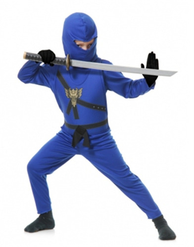 Disfraz De Ninja Azul Para Niño Talla: Xs Halloween