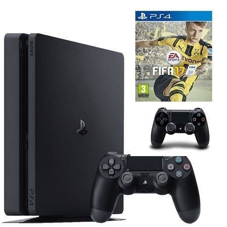 Playstation 4 Slim + Fifa 17 (ps4) + Control - Sniper Game