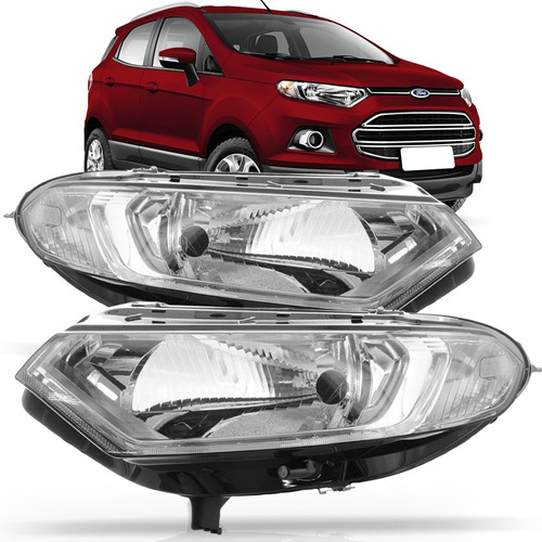 Farol Ecosport 2013 2014 2015 2016 Máscara Cromada