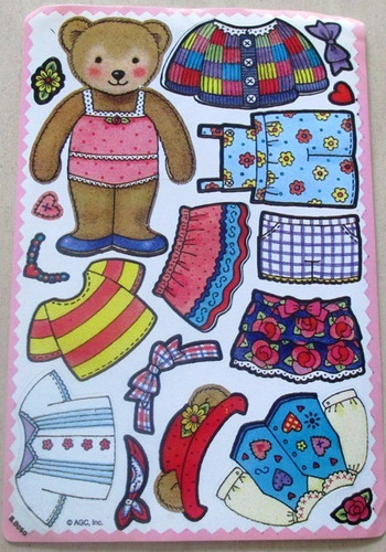 B0097 Stickers Adesivos Ursinha E Roupas - Uma Ursinha E 17