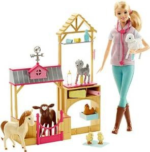 Barbie Doll Y Veternarian Granja Playset