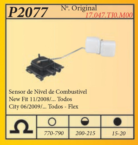 Sensor De Nivel De Combustivel New Fit 11/2008/...todos City