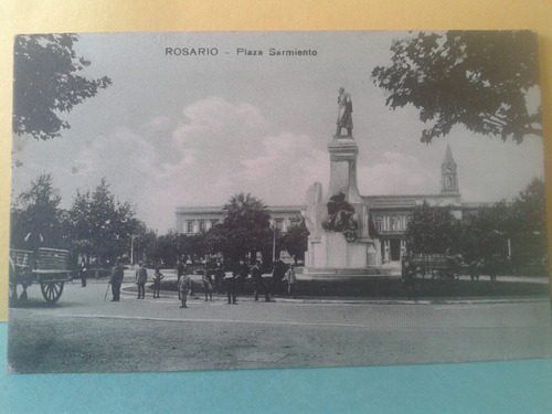 Antigua Postal De La Plaza Sarmiento De Rosario