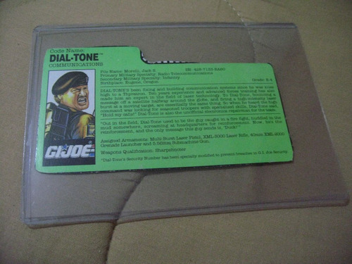 Gijoe 1990 Dial Tone File Card
