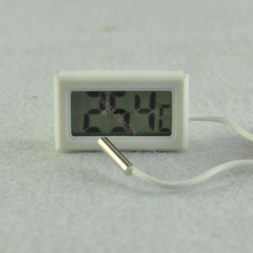 Digital Sensor Temperatura Termómetro Blanco Pantalla Lcd 4g