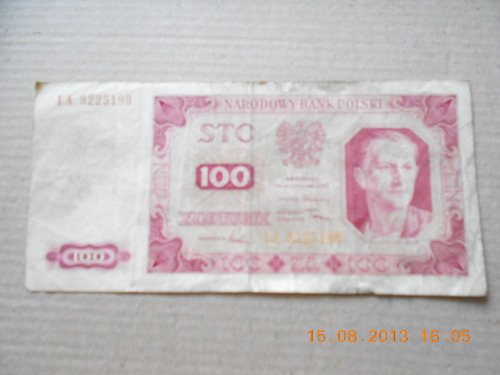 Billete 100 Sto Zlotych Serie Ia 1948 Polonia (palermo)