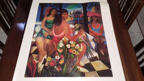 Di Cavalcanti Tela Mulheres Flores Arara 1966 Calendário1978