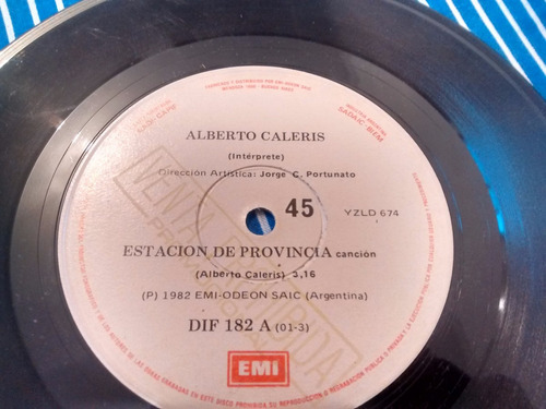 Vinilo Single De Alberto Caleris - Estacion De Provin ( F34