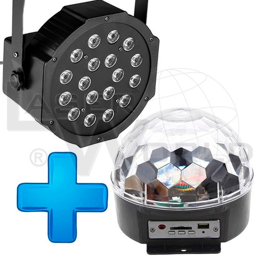 Combo Luces Audiorítmicas Dj, Iluminación Bola Led Y Led Par