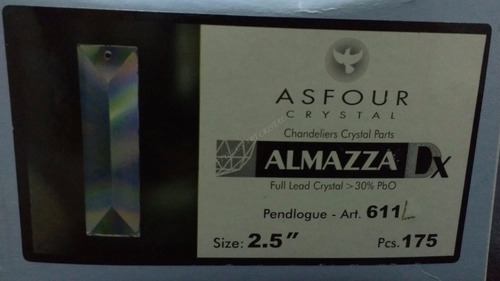 Imagem 4 de 6 de 10 Cristais Asfour Retângulo 1 Furo 6,3 Cm Para Lustres