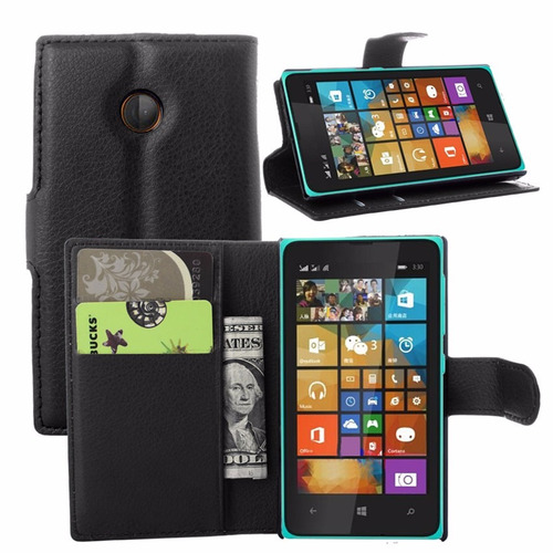 Capa Case Flip Carteira Couro Ecologico  Nokia Lumia 435