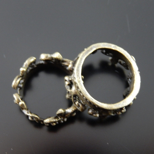 Anillo Mid Corona Rey Reina Bronce Flor De Lis
