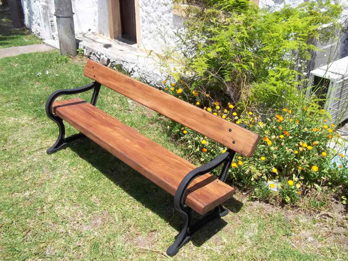 Banco De Hierro Fundido Y Madera Para Jardin