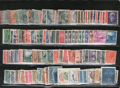 Italia Colección De Más 170 Sellos Usados Años 1863-1986