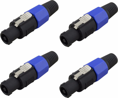 4 Plug Conector Macho Speakon 4 Vias Estilo Neutrik Nfe