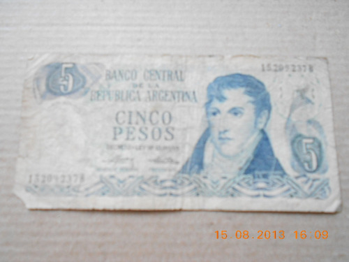 Billete 5 Pesos Decreto Ley 18188 Serie B