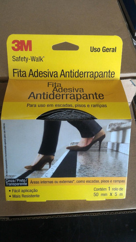 Fita Anti-derrapante 3m Preta  P/ Uso Externo 10mt