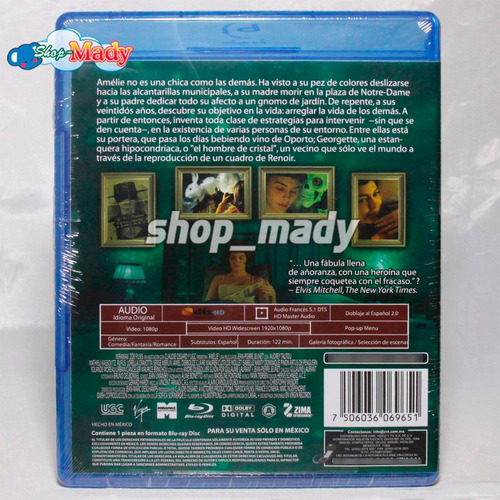 Amelie / Le Fabuleux Destin D' Amélie Poulain Bluray Reg. A