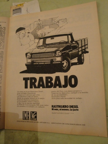 Publicidad Rastrojero Diesel Pick Up Año 1979