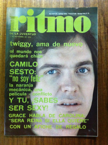 Revista Ritmo Camilo Sesto Nº478, Nov1974 Osvaldo Diaz