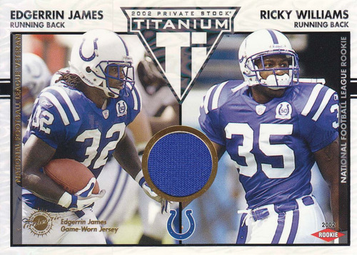 2002 Private Stock Titanium Jersey Edgerrin James /250 Colts