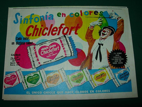 Publicidad Clipping Chicle Globo Chiclefort Payaso Sinfonia