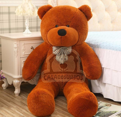 Urso Grande De Pelúcia Gigante Marrom 1,3 Mts 130cm Cheio