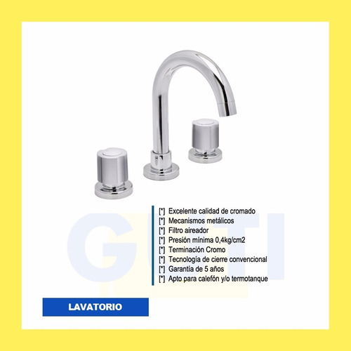 Griferia Viva Cromo Hydros Baño Lavatorio Alto Bide Bidet