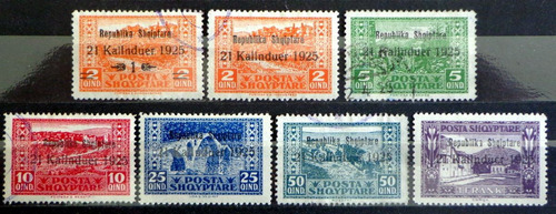 Albania, Serie Sc. 171-77 República 1925 Usada L7581