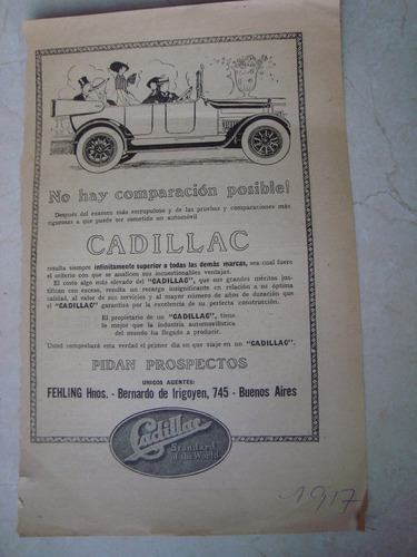 Clipping Auto Cadillac Fehling Hnos. Publicidad