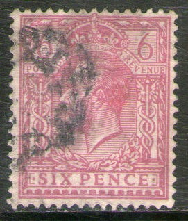 Reino Unido Sello Usado De 6 P. Rey George 5° Años 1912-13