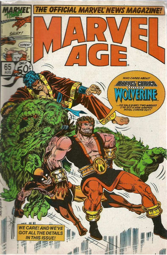 Marvel Age N° 65 - Em Inglês - Editora Marvel - Formato 16 X 25 - Capa Mole - Bonellihq Cx242 Nov23